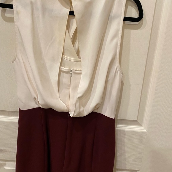 Reiss red white drape dress 8 Cardiz ivory color block shift - Picture 8 of 8